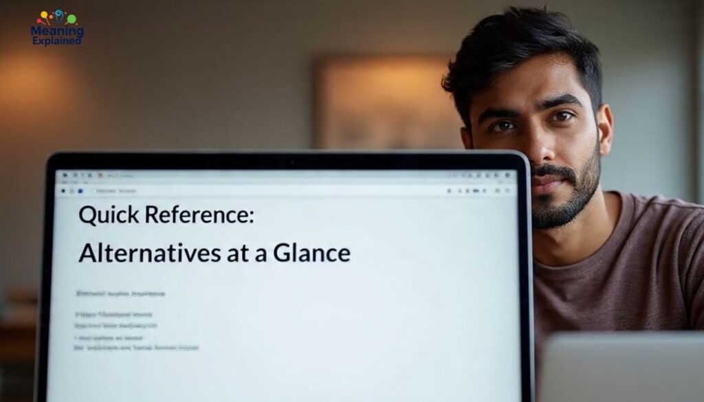 Quick Reference: Alternatives at a Glance