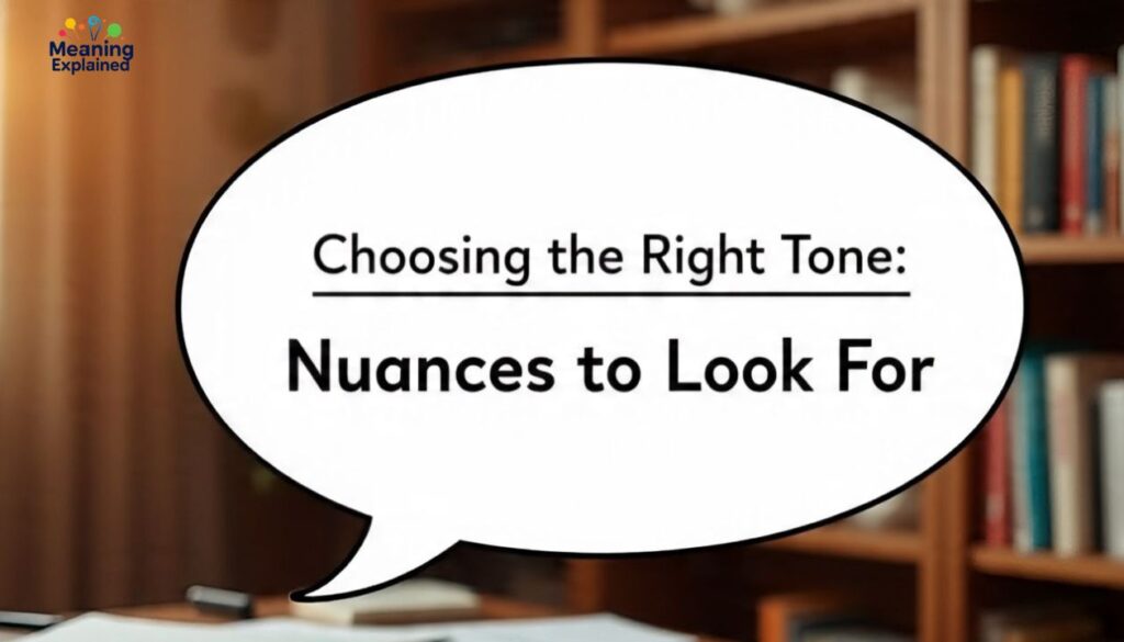 💬 Choosing the Right Tone: Nuances to Look For