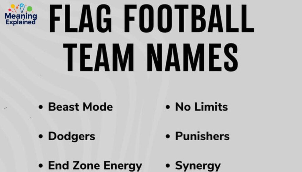 Clever Flag Football Names