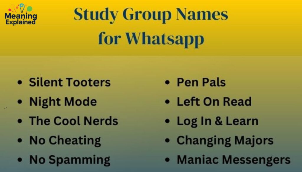 260 Best Study Group Names For Exams & Projects