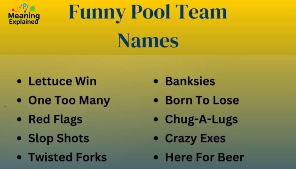 315 Funny Pool Team Names For Leagues & Tournaments