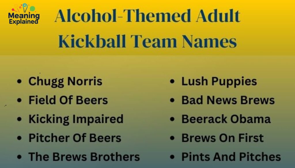 Alcohol-Themed Adult Kickball Team Names