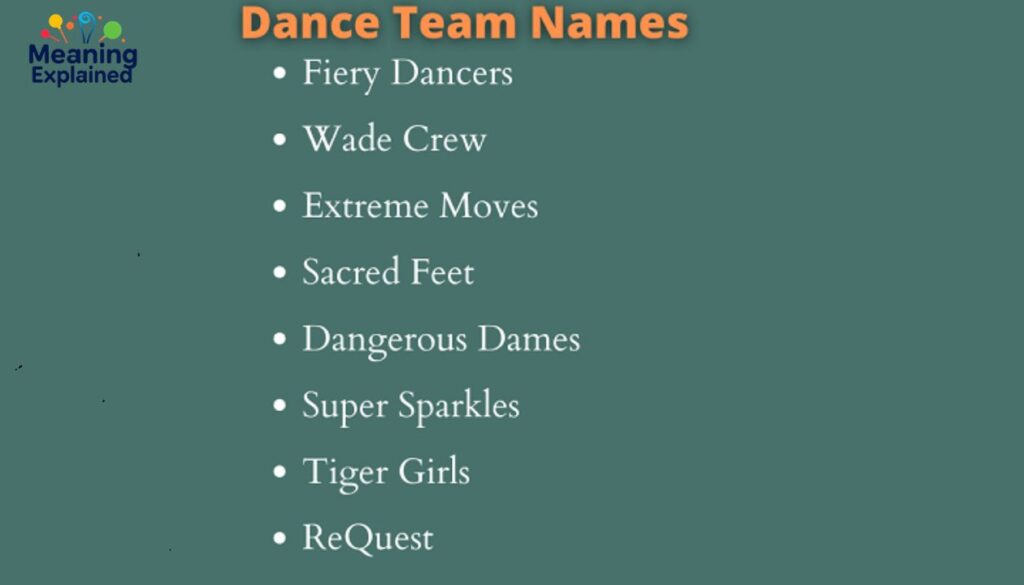 Contemporary Dance Team Names