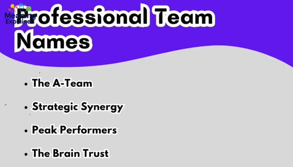 Team Name Comparison Table