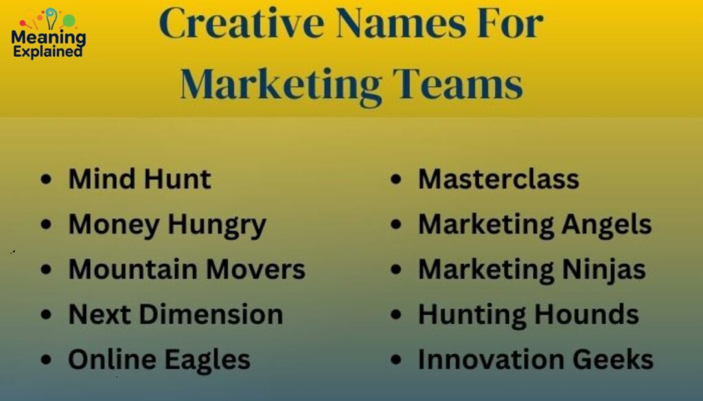 290 Marketing Team Names That Sell Themselves