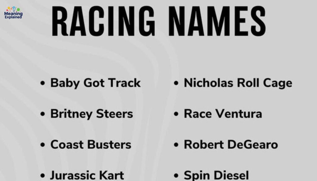 Racing Names For Gamers