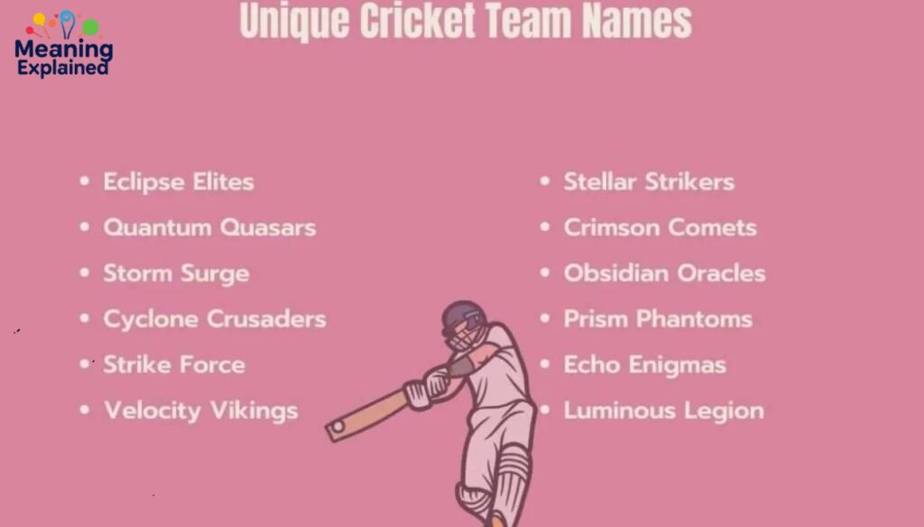 70 Unique Cricket Team Names For Winners