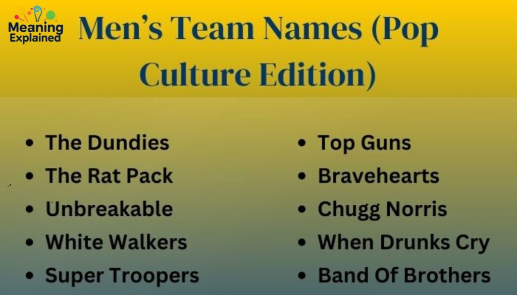 Pop Culture Group Names For 10 People