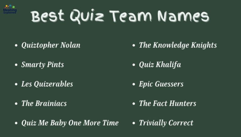 510+ Quiz And Trivia Team Names (Funny, Best And Clever)